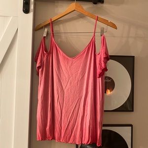 Lettuce hem cold shoulder top